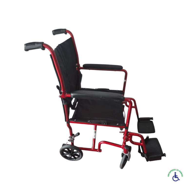Silla de Ruedas de Transporte Roja | Ortopedia 24 horas
